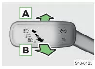 Skoda Kodiaq. Fernlicht und Lichthupe