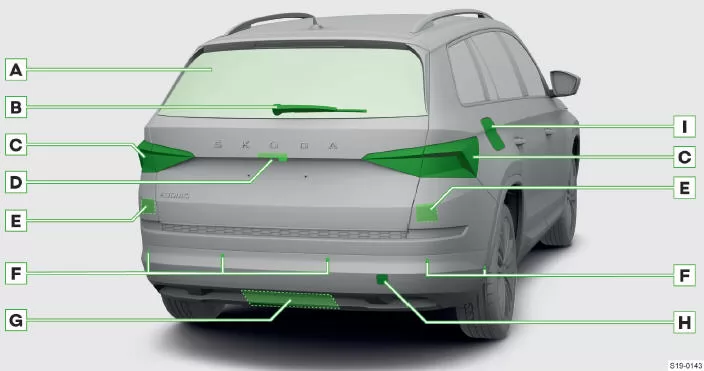 Skoda Kodiaq. Hinterer Fahrzeugbereich