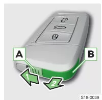 Skoda Kodiaq. Schlüsselbart herausnehmen