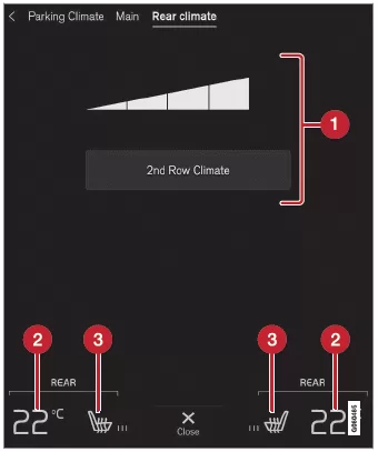 Volvo XC60. Bedienelemente der Klimaanlage