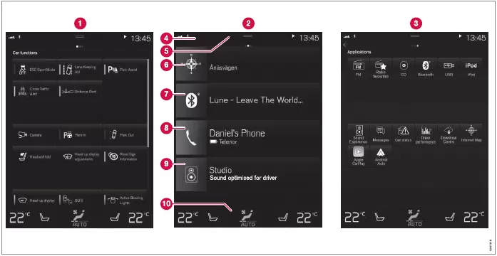 Volvo XC60. Übersicht Center Display