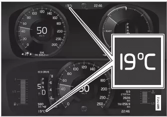 Volvo XC60. Außentemperaturmesser