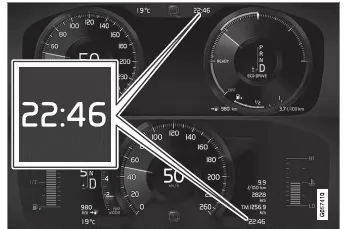 Volvo XC60. Datum und Uhrzeit