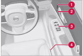 Volvo XC60. Displays und Bedienelemente auf Fahrerseite bei Linkslenkern/Rechtslenkern