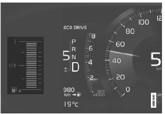 Volvo XC60. Tankanzeige