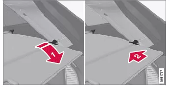 Volvo XC60. Gepäckraumabdeckung bedienen