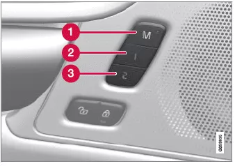 Volvo XC60. Gespeicherte Position von Sitzen, Außenspiegeln und Head-up-Display anwenden