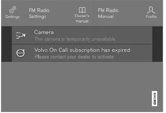 Volvo XC60. Meldung auf dem Center Display