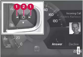 Volvo XC60. Vorgehensweise bei Meldungen im Fahrerdisplay