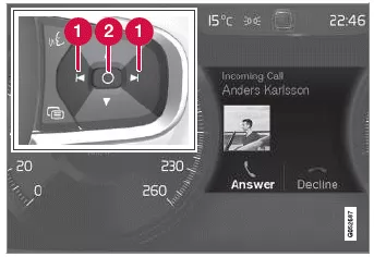 Volvo XC60. Vorgehensweise bei Meldungen im Fahrerdisplay