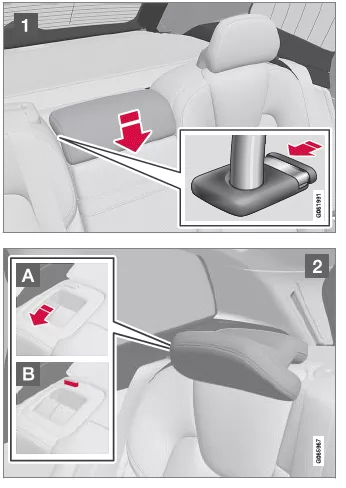 Volvo XC60. Rückenlehnen im Fond umklappen
