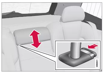 Volvo XC60. Kopfstützen im Fond einstellen